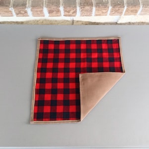 Waxed canvas and flannel sit pad, ground mat, camping dog bed