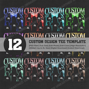 12 Editable Rap Bootleg PSD Template, Custom Rap Tee Template, Custom Text, Custom Photo, Custom Your Own Bootleg, PSD File, Digital Product