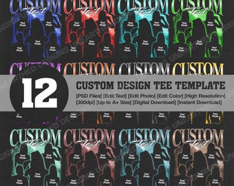 12 Editable Rap Bootleg PSD Template, Custom Rap Tee Template, Custom Text, Custom Photo, Custom Your Own Bootleg, PSD File, Digital Product