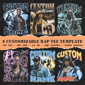 Rap Tee Template, Rap Tee T-Shirt Design, Vintage Bootleg, 90s Bootleg, Bootleg T-Shirt Design, PSD File, Digital Download, Dtf, Dtg, Subli