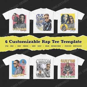 Rap Tee Template, Rap Bootleg Template, 90s Vintage, Hiphop Design, Pop Culture Design, Streetwear Design, T-shirt Design, Digital Download