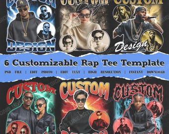 Rap Tee Template, Bootleg Design, 90s Design, Tshirt Design, Graphic, Street Wear Design, Digital File, Instant Download, PSD File, DTF, DTG