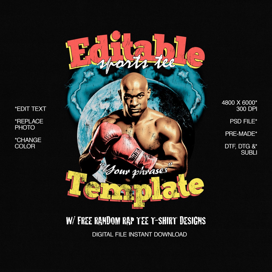 Sports Tee Template, Rap Bootleg Template, 90s Vintage, Hiphop Design ...
