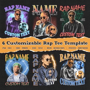 Rap Tee Template, Bootleg Design, 90s Design, Tshirt Design, Graphic, Street Wear Design, Digital File, Instant Download, PSD File, DTF, DTG