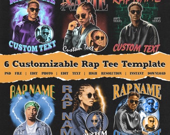 Rap Tee Template, Bootleg Design, 90s Design, Tshirt Design, Graphic, Street Wear Design, Digital File, Instant Download, PSD File, DTF, DTG