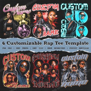 Rap Tee Template, Bootleg Design, 90s Design, Tshirt Design, Graphic, Street Wear Design, Digital File, Instant Download, PSD File, DTF, DTG