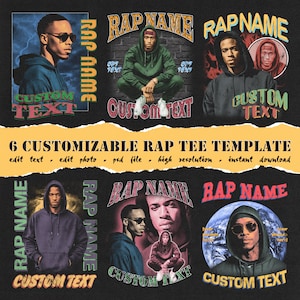 Rap Tee Bootleg Template, Rap Tee T-Shirt Design, 90s Bootleg, Vintage Bootleg, Bootleg T-Shirt Design, PSD File, Digital Download, Dtf, Dtg