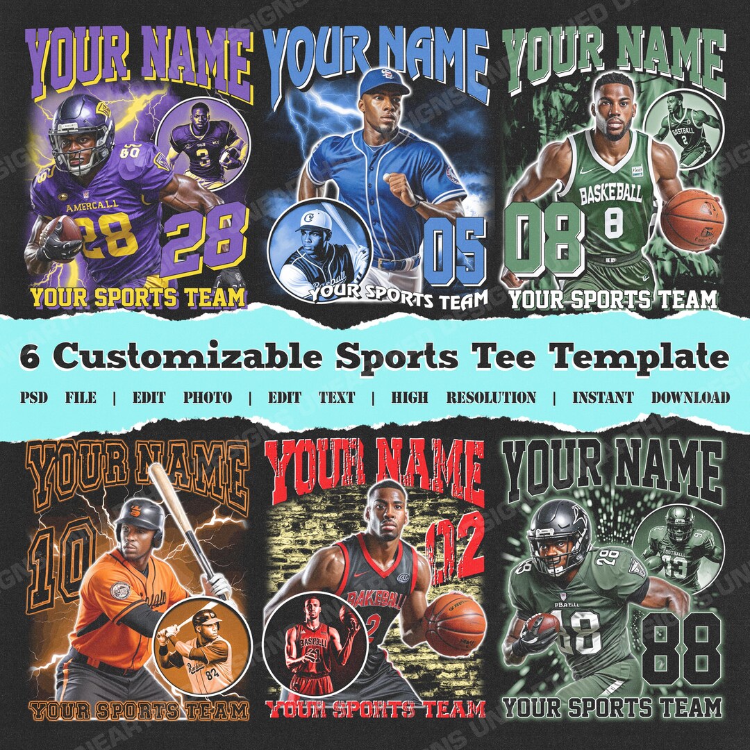Sports Tee Template, Custom Your Own Bootleg Idea, 90s Bootleg Design ...