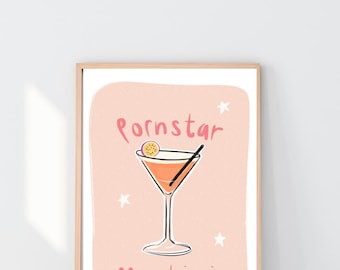 Pornstar Martini Print | Trendy Cocktail Kitchen Art