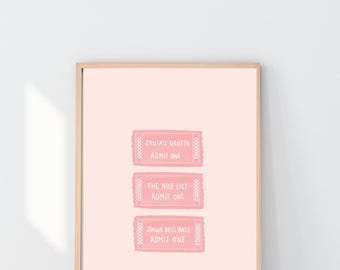 Christmas Tickets Print, Santa's Grotto, Children's Wall Art