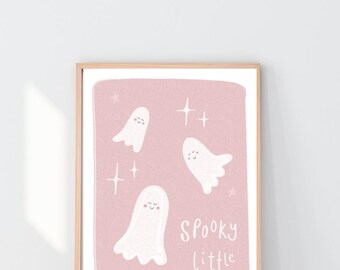 Spooky Pink Halloween Print: Newborn Nursery Wall Art