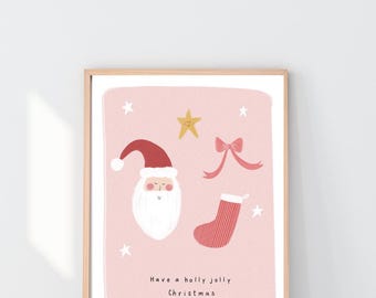 Holly Jolly Christmas Print, Children's Wall Art