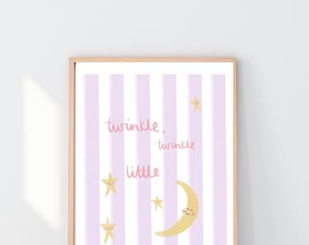 Twinkle Little Star Lilac Nursery Print | Newborn Gift