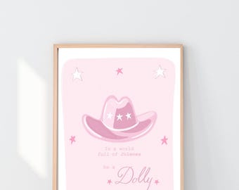 Be A Dolly Print: Positive Quote Pink Wall Art