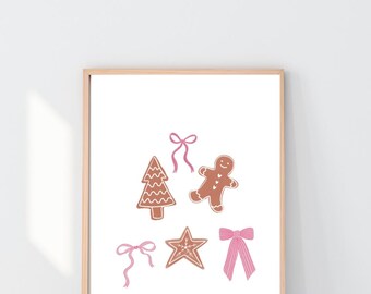 Happy Holidays Nursery Print: Pink Christmas Wall Art