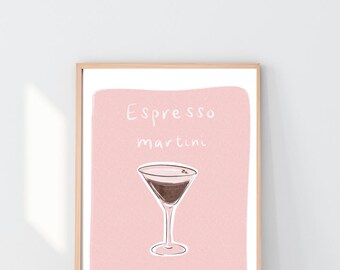 Espresso Martini Print: Trendy Kitchen Cocktail Wall Art