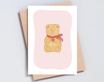 Chocolate Bear Christmas Card | Holiday Greeting