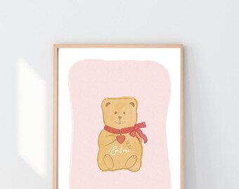 Chocolate Bear Nursery Print | Baby Shower Gift