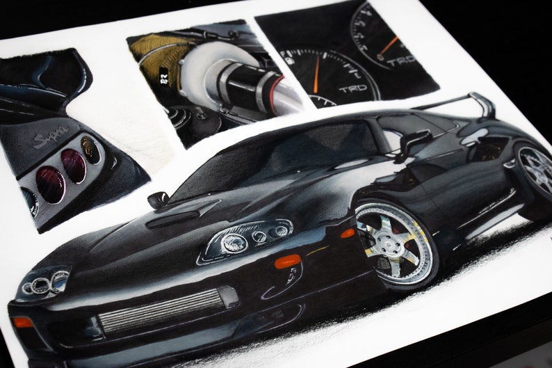 Toyota Supra Mk4 Hand Drawn Auto Art Cars Trucks - Etsy UK