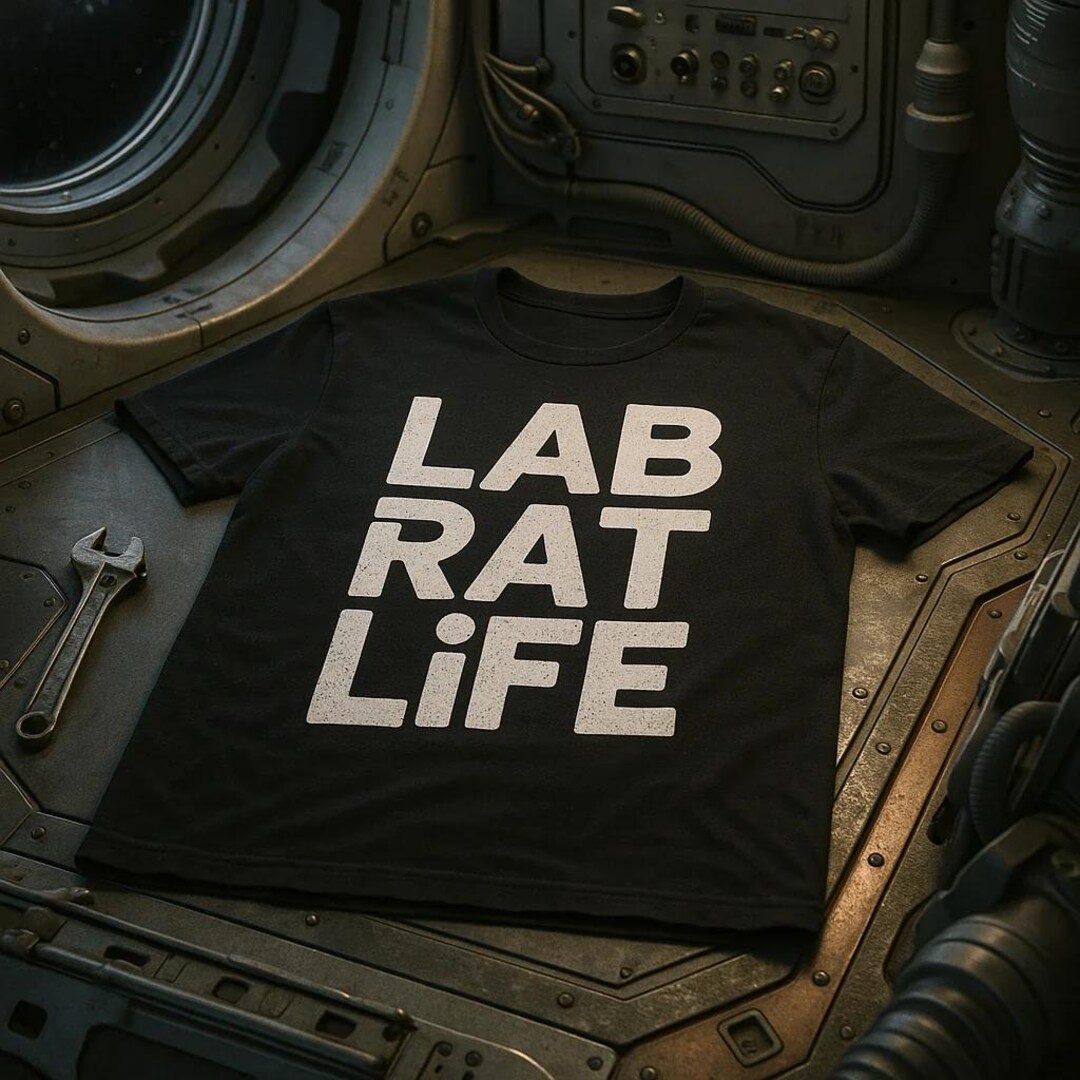 LAB RAT LIFE Bold Typography Space Station T-shirt, Unisex Graphic Tee ...