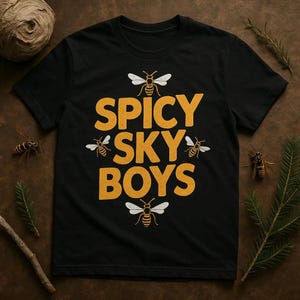 SPICY SKY BOYS Bold Typography Wasp T-Shirt, Unisex Tee for Insect Lovers, Perfect Gift for Bee and Wasp Enthusiasts, Fun Graphic Design
