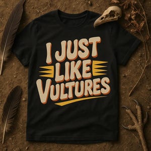 I JUST LIKE Vultures Retro Vintage 60s T-Shirt, Funny Bird Graphic Tee, Animal Lover Shirt for Men Women, Great Vulture Gift