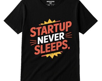 STARTUP NEVER SLEEPS Retro Vintage 90s T-Shirt, Entrepreneur Gift, Business Hustle Tee, Startup Founder Shirt, Innovation Lover