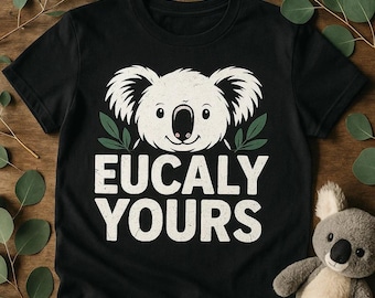 EUCALY YOURS Grunge Distressed Koala T-Shirt, Cute Animal Shirt, Funny Gift for Women, Men, Kids, Koala Lover Tee, Retro Style