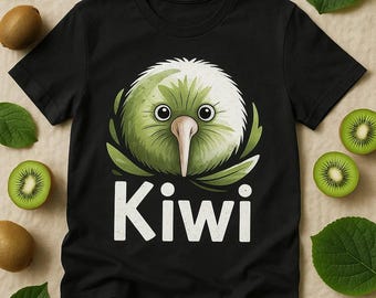 CRAZY KIWI LADY Watercolor Minimalist T-Shirt, Funny Kiwi Bird Shirt, New Zealand Gift, Perfect for Kiwi Lovers, Unique Animal Tee