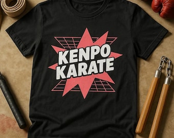KENPO KARATE Retro Vintage 80s T-Shirt, Martial Arts Tee for Men Women, Cool Karate Gift, Martial Art Lover Shirt, Neon Black Design