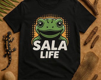 SALA LIFE Pop Art Salamander T-Shirt, Cute Amphibian Lover Shirt, Funny Retro Style Tee, Perfect Gift for Salamander Fans, Men, Women, Kids