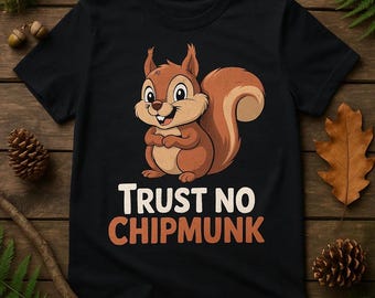 TRUST NO CHIPMUNK Cartoon Pop Squirrel T-Shirt, Funny Animal Tee for Men Women Kids, Perfect Gift for Squirrel Lovers, Birthday Present