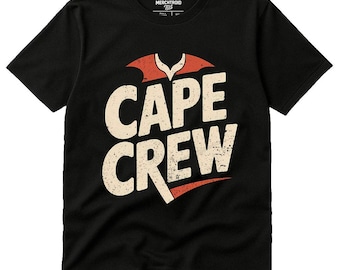 CAPE CREW Retro Vintage 70s Vampire T-Shirt, Unisex Graphic Tee, Halloween Costume Idea, Vampire Lover Gift, Classic Gothic Style