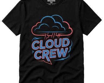 CLOUD CREW Cyber Punk Neon Storms T-Shirt, Weather Lover Shirt, Thunderstorm Chaser Gift, Unique Graphic Tee, Unisex Storm Enthusiast Top