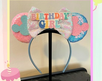 Disney Inspired Birthday Girl Mickey Minnie Mouse Ears Magic Kingdom