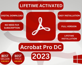 Adobe Acrobat Pro DC 2023 Pre-Activated for Windows | valid for a lifetime Activation |