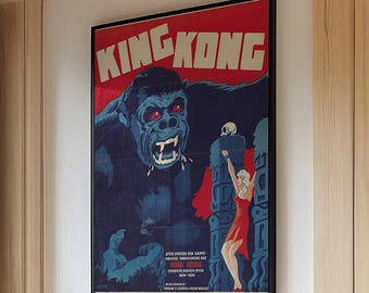 ヴィンテージキングコング映画ポスター、レトロ映画ポスター、映画室