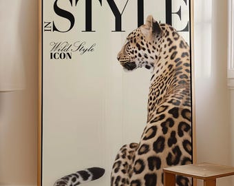 Leopard Print Poster, Modern Home Office Wall Art