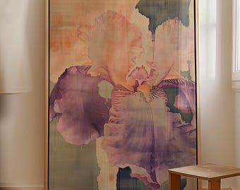 Pink And Purple Orchid Print, Abstract Floral Wall Art, Botanical Painting Decor, 200gsm Paper