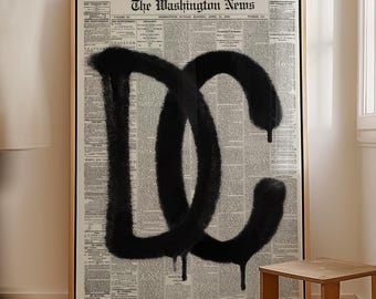 Washington DC Poster, DC Graffiti Art Print, Urban Street Art, Hip-Hop Decor