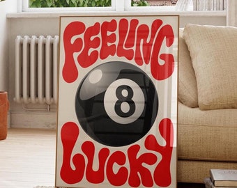 Magic 8 Ball Poster, Retro Style Motivational Art