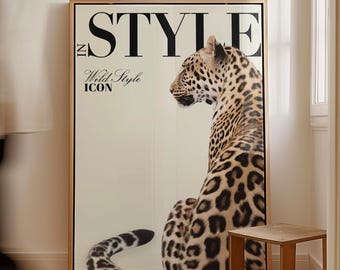 Leopard Print Poster, Modern Home Office Wall Art