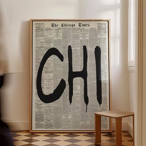 Stampa di graffiti di Chicago, poster di street art CHI, arte murale di giornali urbani, decorazioni hip-hop, opere d'arte audaci e moderne in stile loft, fantastiche opere d'arte di graffiti
