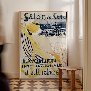 Vintage French Illustration Exhibition Poster, Classic Art Print, Parisian Art, French Wall Art, Retro Paris Decor, Elegant Home Office Art