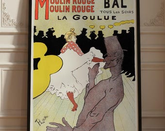 Moulin Rouge La Goulue Poster Henri de Toulouse-Lautrec Vintage Art Print