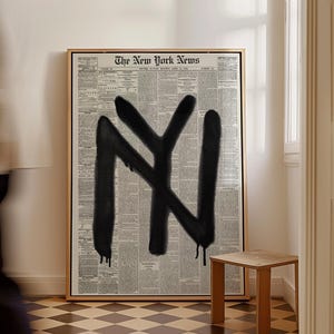 Graffiti New York Print, NYC Street Art Poster, Graffiti Kunstwerk, Urban Zeitung Wandkunst, Cooles Hip-Hop Dekor, Modernes Loft Kunstwerk
