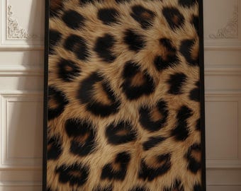 Leopard Print Wall Art, Black And White Animal Print, Abstract Spots Pattern, Framed Or Unframed
