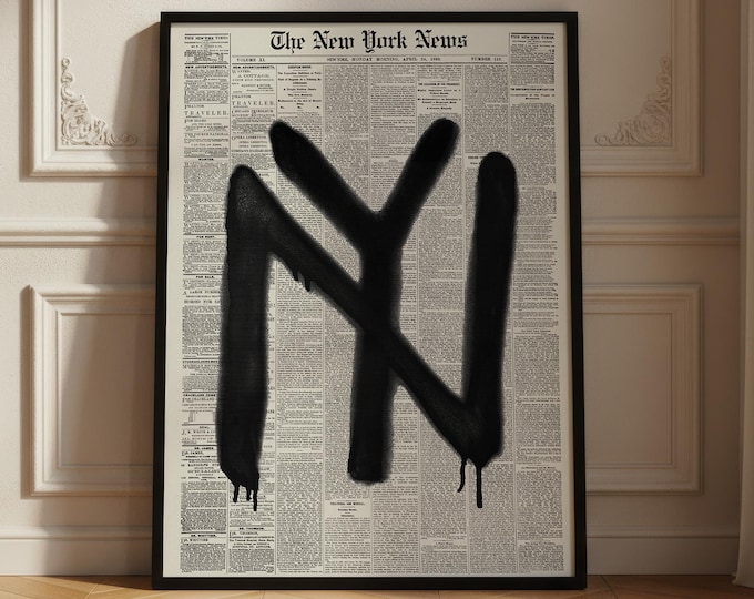 New York City Poster, NYC Graffiti Art Print: Urban Street Art, Hip-Hop Decor