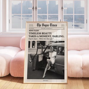 Stampa di bellezza senza tempo, arte murale Vogue, poster chic in bianco e nero, arredamento vintage alla moda, citazione di moda divertente, arte elegante per la stanza