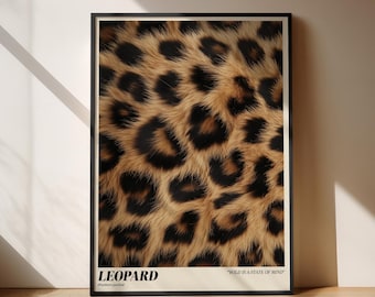 Leopard Print Poster, Modern Wildlife Wall Art, Animal Lover Gift